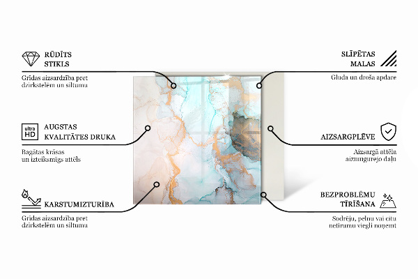 Vetro sotto stufa rettangolare con finitura effetto assi in stile rustico