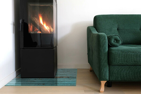 Vetro sotto stufa rettangolare con finitura effetto assi in stile rustico