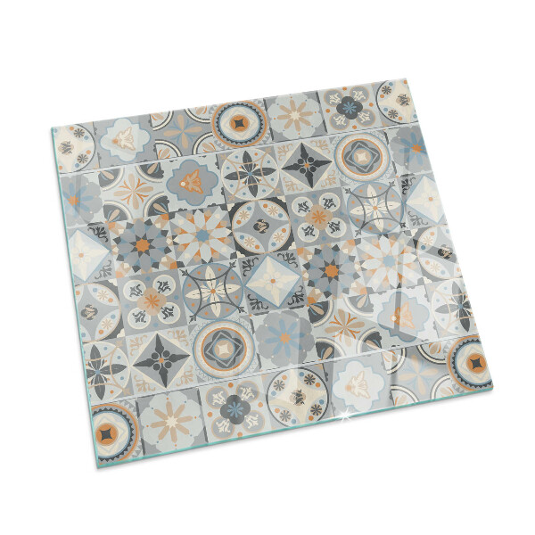 Vetro sotto stufa rettangolare Motivi a mosaico