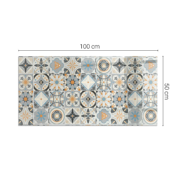 Vetro sotto stufa rettangolare Motivi a mosaico