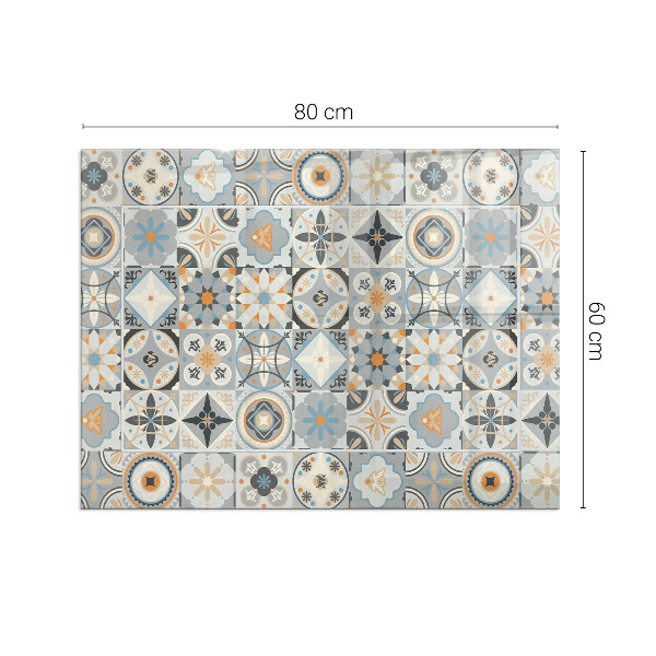 Vetro sotto stufa rettangolare Motivi a mosaico
