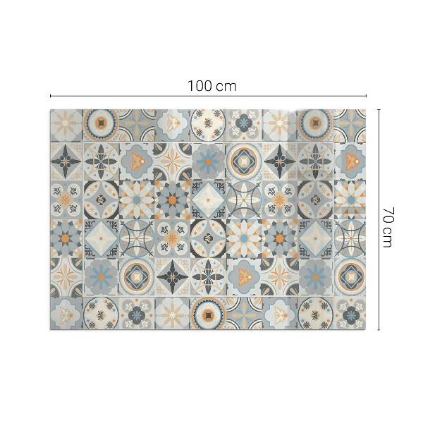 Vetro sotto stufa rettangolare Motivi a mosaico
