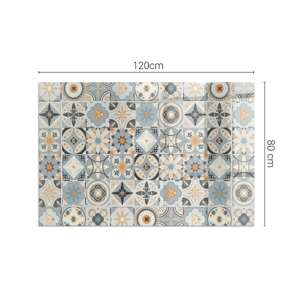 Vetro sotto stufa rettangolare Motivi a mosaico