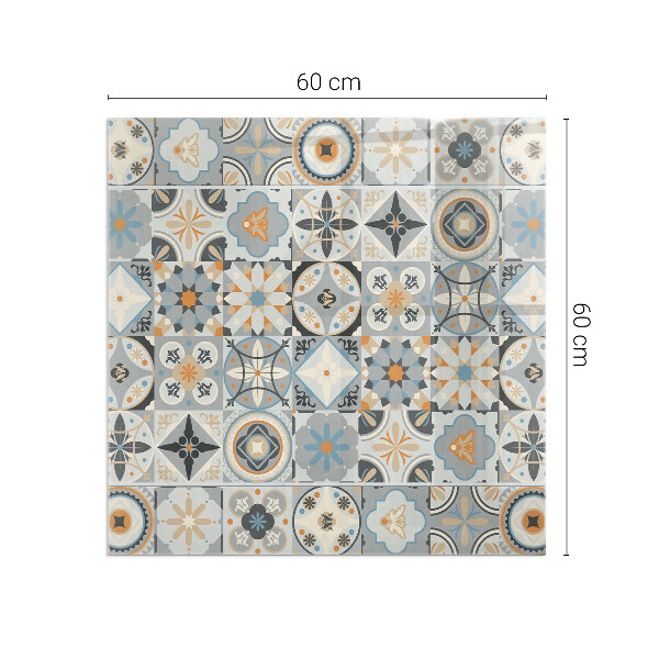 Vetro sotto stufa rettangolare Motivi a mosaico
