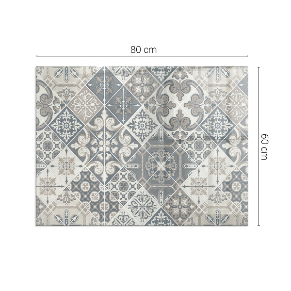 Vetro sotto stufa con motivi decorativi a mosaico