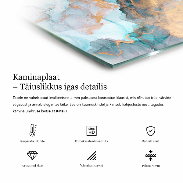 Vetro sotto stufa con motivi decorativi a mosaico