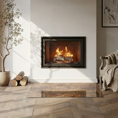 Vetro sotto stufa Venature del legno