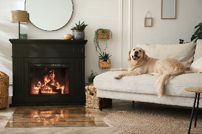 Vetro sotto stufa con venature del legno