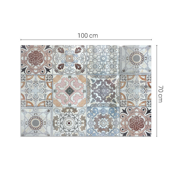 Vetro sotto stufa rettangolare Piastrelle decorate in stile mosaico