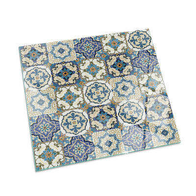 Vetro sotto stufa Elegante motivo a mosaico con fiori