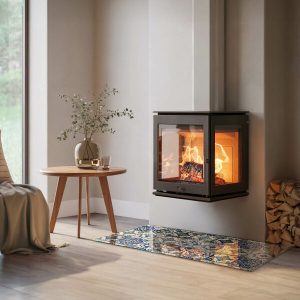 Vetro sotto stufa Elegante motivo a mosaico con fiori