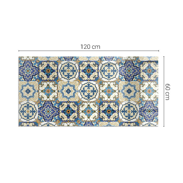 Vetro sotto stufa Elegante motivo a mosaico con fiori