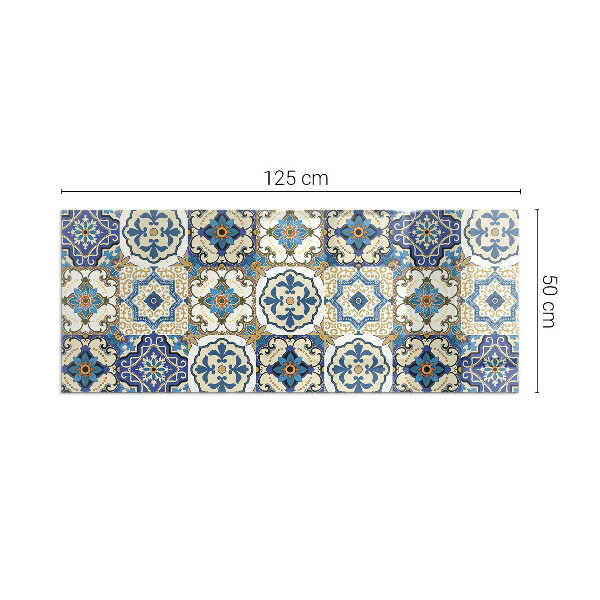 Vetro sotto stufa Elegante motivo a mosaico con fiori