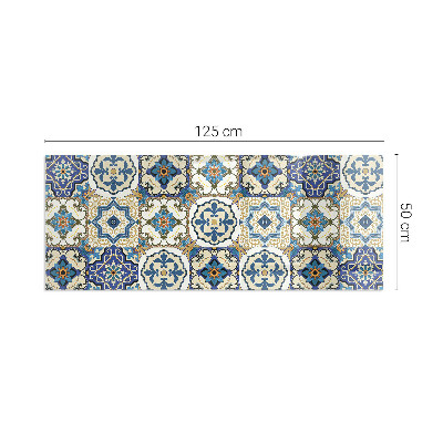 Vetro sotto stufa Elegante motivo a mosaico con fiori