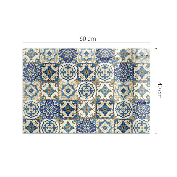 Vetro sotto stufa Elegante motivo a mosaico con fiori