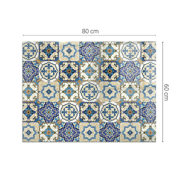 Vetro sotto stufa Elegante motivo a mosaico con fiori