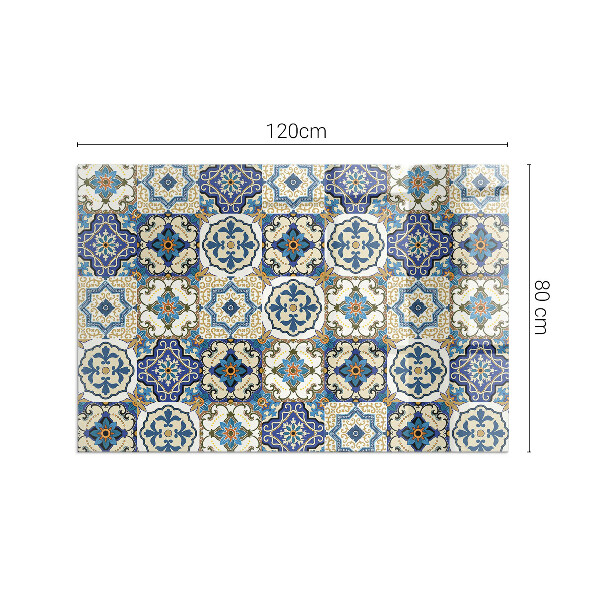 Vetro sotto stufa Elegante motivo a mosaico con fiori