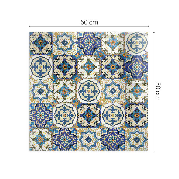 Vetro sotto stufa Elegante motivo a mosaico con fiori