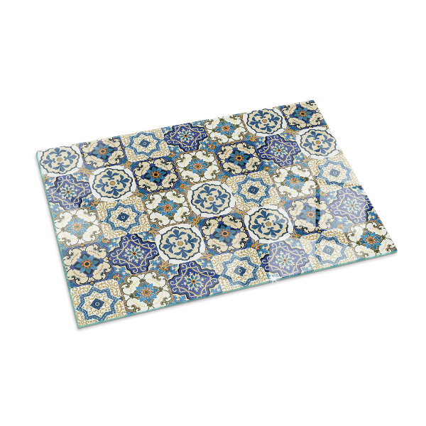 Vetro sotto stufa Elegante motivo a mosaico con fiori