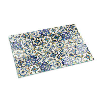 Vetro sotto stufa Elegante motivo a mosaico con fiori
