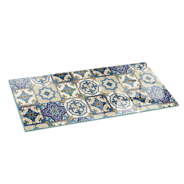Vetro sotto stufa Elegante motivo a mosaico con fiori