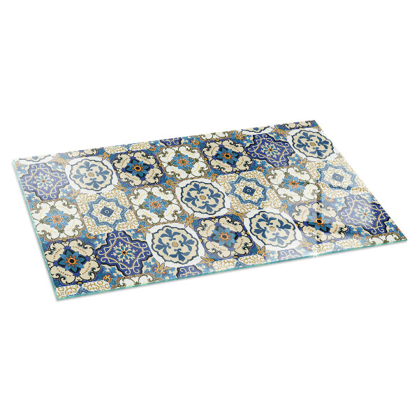 Vetro sotto stufa Elegante motivo a mosaico con fiori