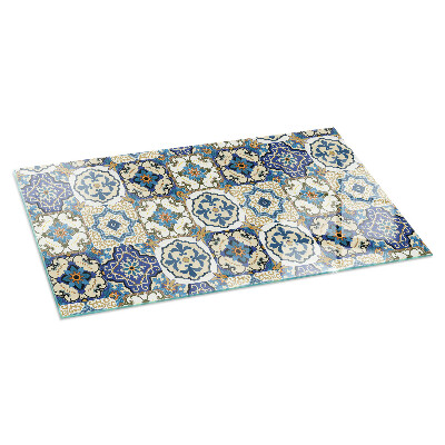 Vetro sotto stufa Elegante motivo a mosaico con fiori