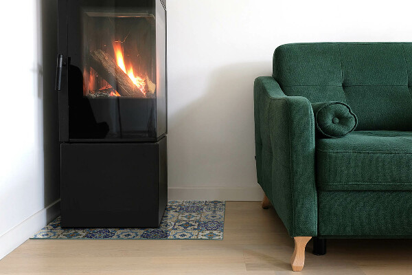 Vetro sotto stufa con elegante motivo a mosaico con fiori