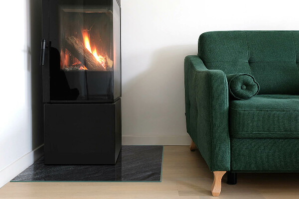 Vetro sotto stufa rettangolare con finitura effetto pietra