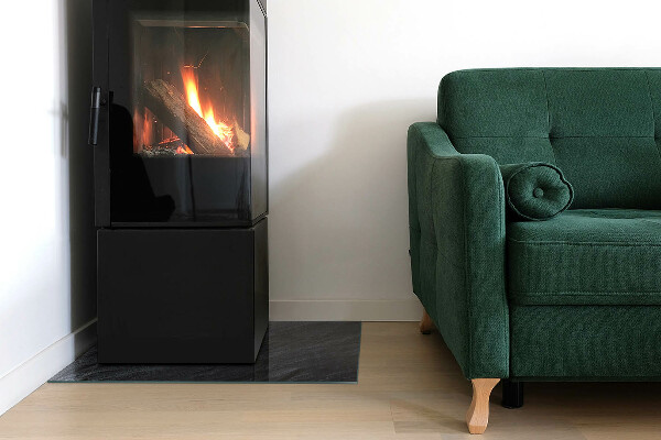 Vetro sotto stufa rettangolare con finitura effetto pietra