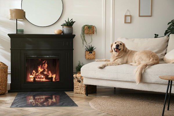 Vetro sotto stufa rettangolare con finitura effetto pietra