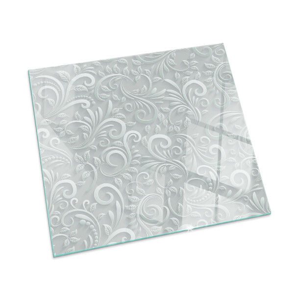 Vetro sotto stufa rettangolare con motivo di piante sofisticate