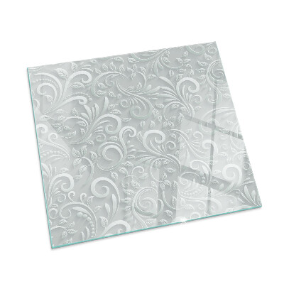 Vetro sotto stufa rettangolare con motivo di piante sofisticate