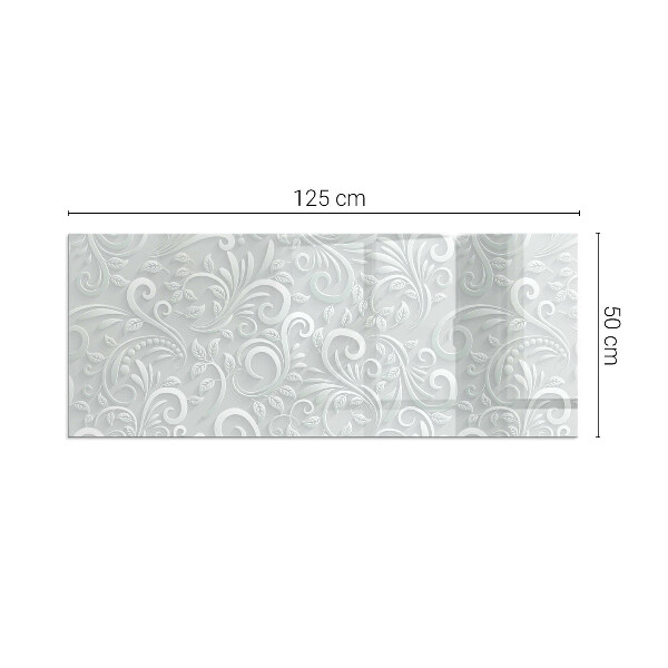 Vetro sotto stufa rettangolare con motivo di piante sofisticate
