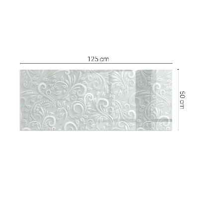 Vetro sotto stufa rettangolare con motivo di piante sofisticate