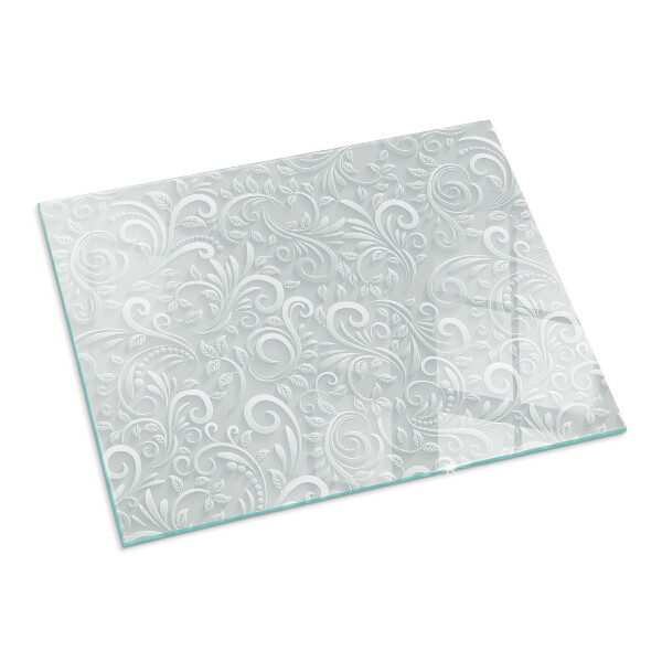 Vetro sotto stufa rettangolare con motivo di piante sofisticate