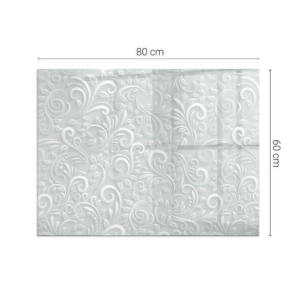 Vetro sotto stufa rettangolare con motivo di piante sofisticate