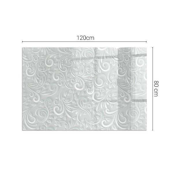 Vetro sotto stufa rettangolare con motivo di piante sofisticate