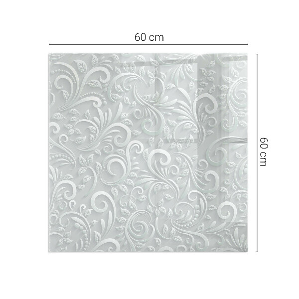 Vetro sotto stufa rettangolare con motivo di piante sofisticate