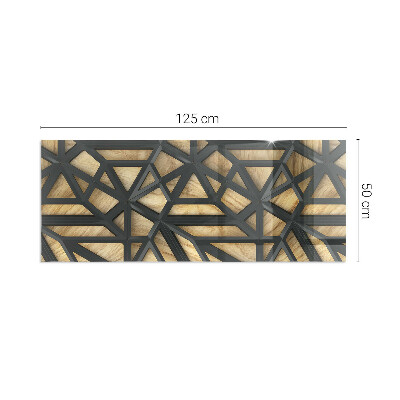Vetro sotto stufa Motivi geometrici su sfondo effetto legno