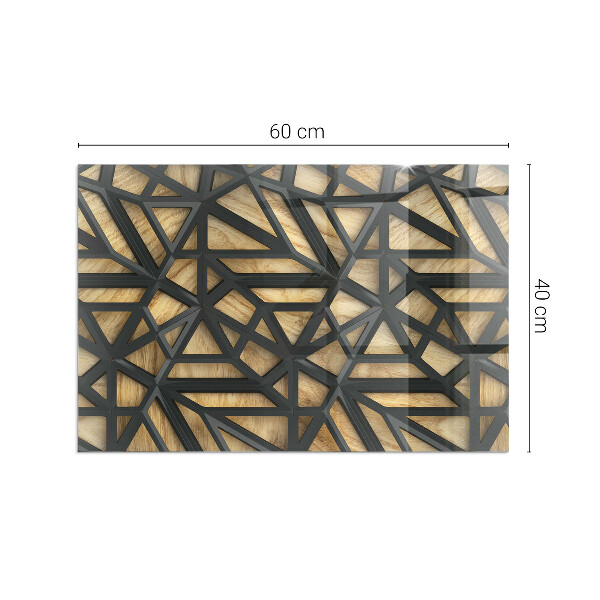 Vetro sotto stufa Motivi geometrici su sfondo effetto legno