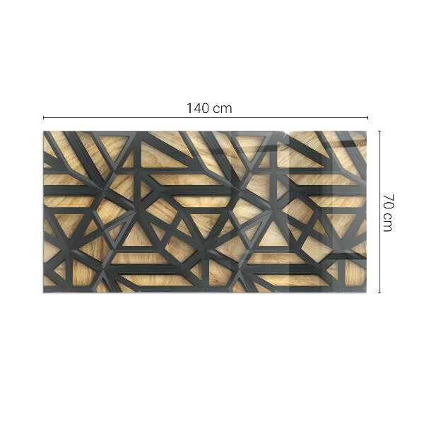 Vetro sotto stufa Motivi geometrici su sfondo effetto legno