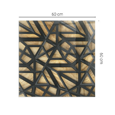 Vetro sotto stufa Motivi geometrici su sfondo effetto legno