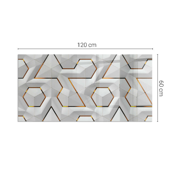 Vetro sotto stufa rettangolare Modello astratto 3D