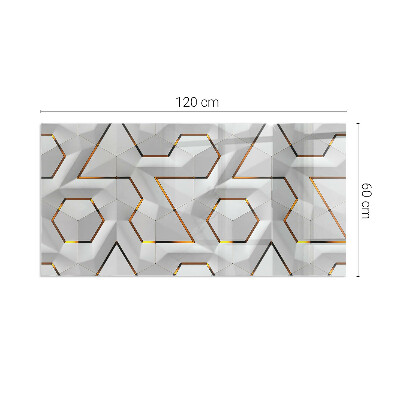 Vetro sotto stufa rettangolare Modello astratto 3D