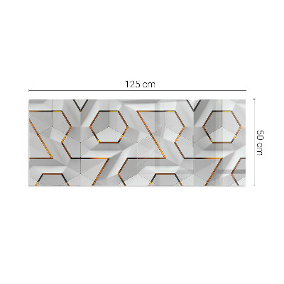 Vetro sotto stufa rettangolare Modello astratto 3D