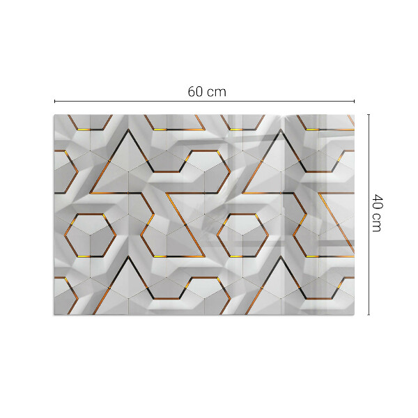 Vetro sotto stufa rettangolare Modello astratto 3D