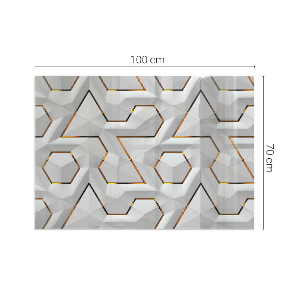 Vetro sotto stufa rettangolare Modello astratto 3D