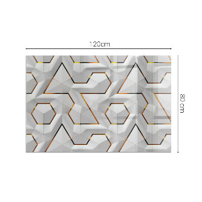 Vetro sotto stufa rettangolare Modello astratto 3D