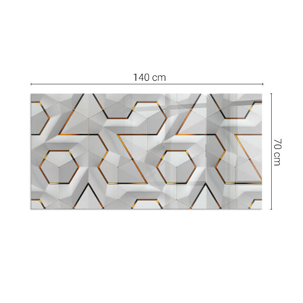 Vetro sotto stufa rettangolare Modello astratto 3D